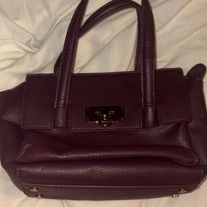 Chic Plum Leather Satchel